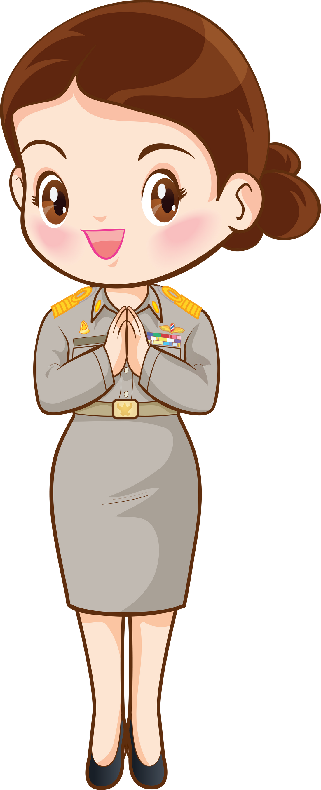 Thai Government Officer character in welcome and sawasdee